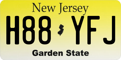 NJ license plate H88YFJ