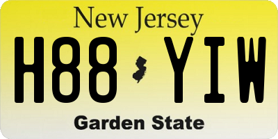 NJ license plate H88YIW