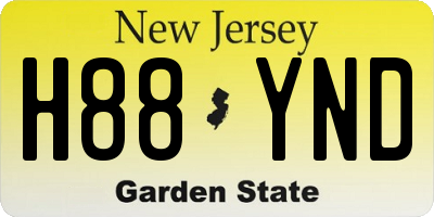NJ license plate H88YND