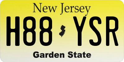 NJ license plate H88YSR