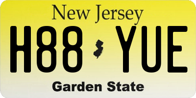 NJ license plate H88YUE