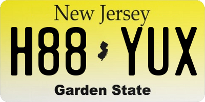 NJ license plate H88YUX