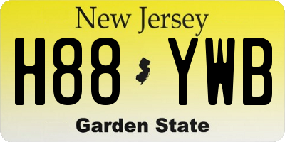 NJ license plate H88YWB