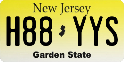 NJ license plate H88YYS
