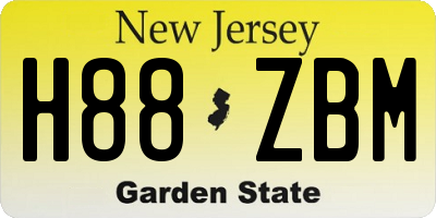 NJ license plate H88ZBM