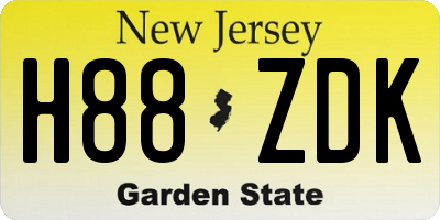 NJ license plate H88ZDK