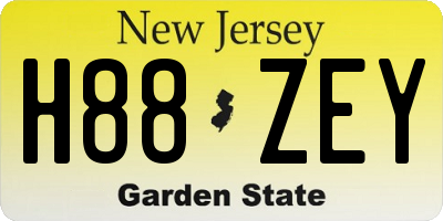 NJ license plate H88ZEY