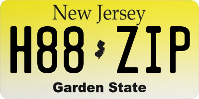 NJ license plate H88ZIP