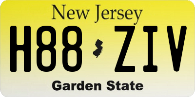 NJ license plate H88ZIV