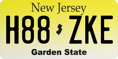 NJ license plate H88ZKE