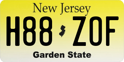 NJ license plate H88ZOF