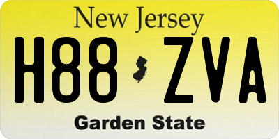 NJ license plate H88ZVA