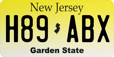 NJ license plate H89ABX
