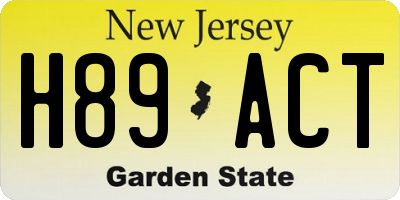 NJ license plate H89ACT