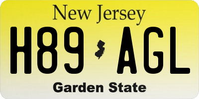 NJ license plate H89AGL