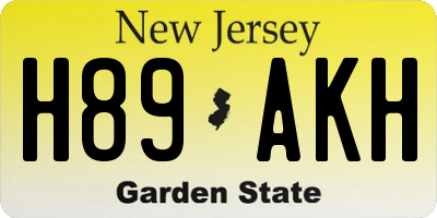 NJ license plate H89AKH
