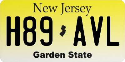 NJ license plate H89AVL
