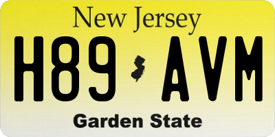 NJ license plate H89AVM