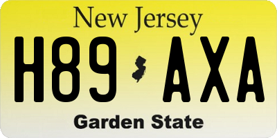 NJ license plate H89AXA