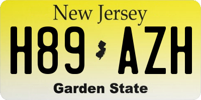 NJ license plate H89AZH