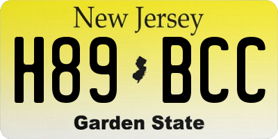 NJ license plate H89BCC