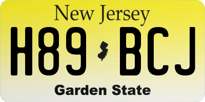 NJ license plate H89BCJ