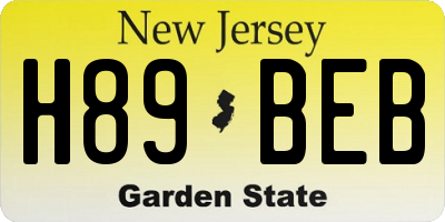NJ license plate H89BEB