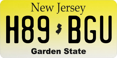 NJ license plate H89BGU