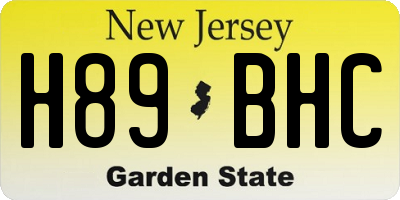 NJ license plate H89BHC