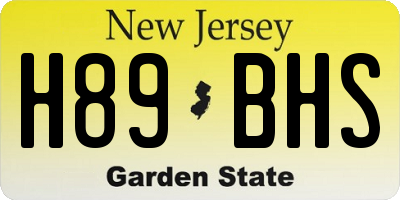 NJ license plate H89BHS