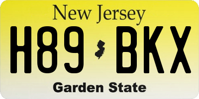 NJ license plate H89BKX