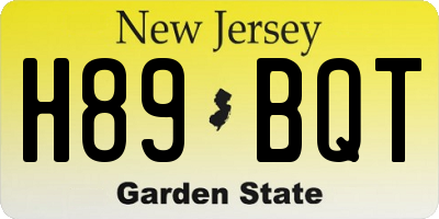 NJ license plate H89BQT