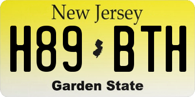 NJ license plate H89BTH