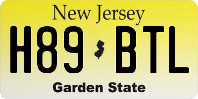 NJ license plate H89BTL
