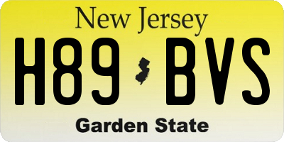 NJ license plate H89BVS