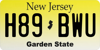 NJ license plate H89BWU