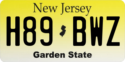 NJ license plate H89BWZ