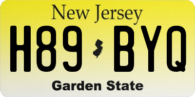 NJ license plate H89BYQ