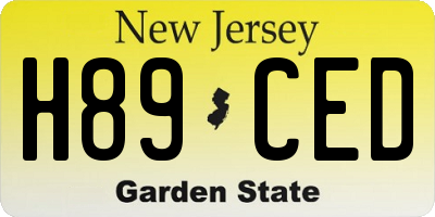 NJ license plate H89CED