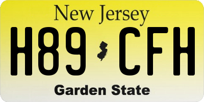 NJ license plate H89CFH