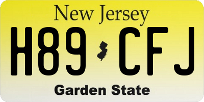 NJ license plate H89CFJ