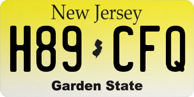 NJ license plate H89CFQ