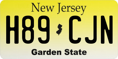 NJ license plate H89CJN