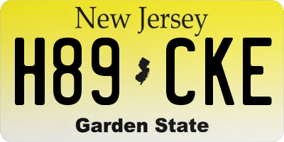 NJ license plate H89CKE