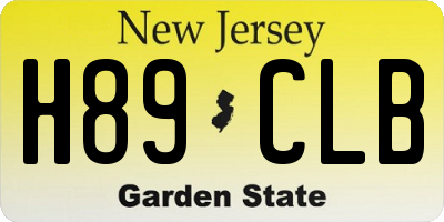 NJ license plate H89CLB