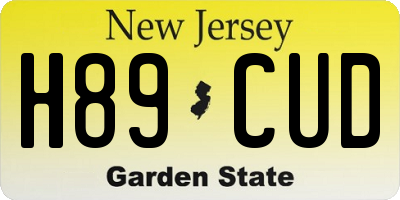 NJ license plate H89CUD