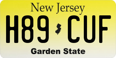 NJ license plate H89CUF