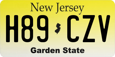 NJ license plate H89CZV
