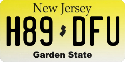 NJ license plate H89DFU