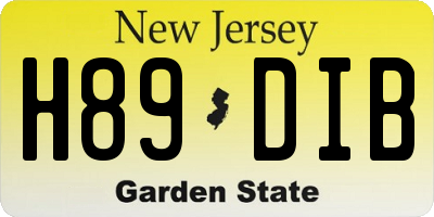 NJ license plate H89DIB
